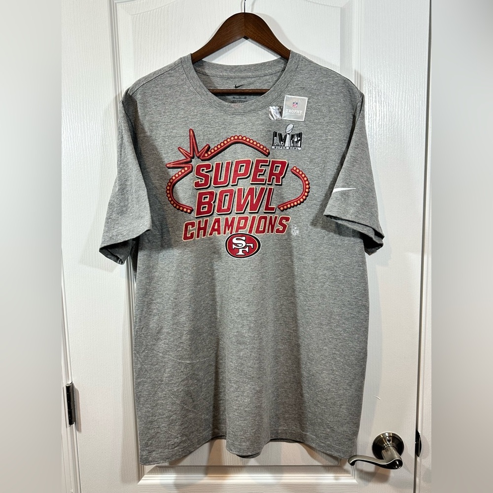 San Francisco 49ers Gray NFL Super Bowl Champions LVIII Tee Shirt, Size XL
